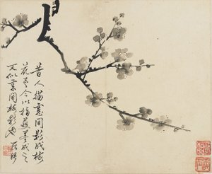 Paysages, Fleurs et Oiseaux : Prunier, Dynastie Qing, 1780